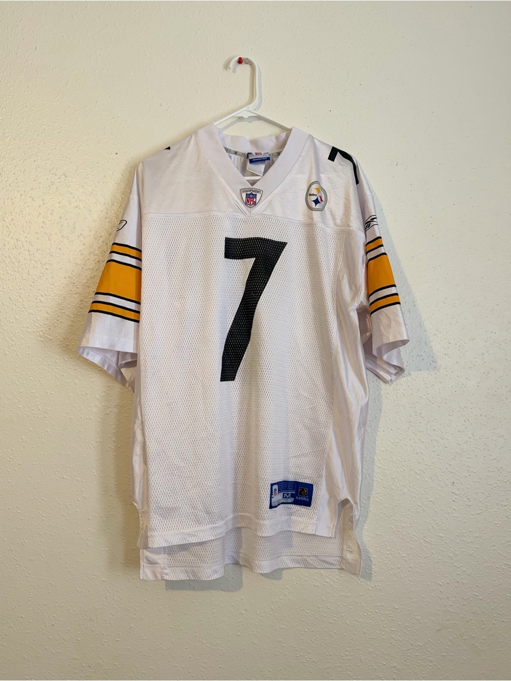 Reebok Players Inc Steelers Ben Roethlisberger #7 White NFL Jersey Mens Medium